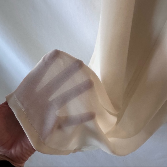 Vintage 90s Ivory Minimalist Slip Dress Maxi Bridal XS S Handmade - Picture 9 of 13